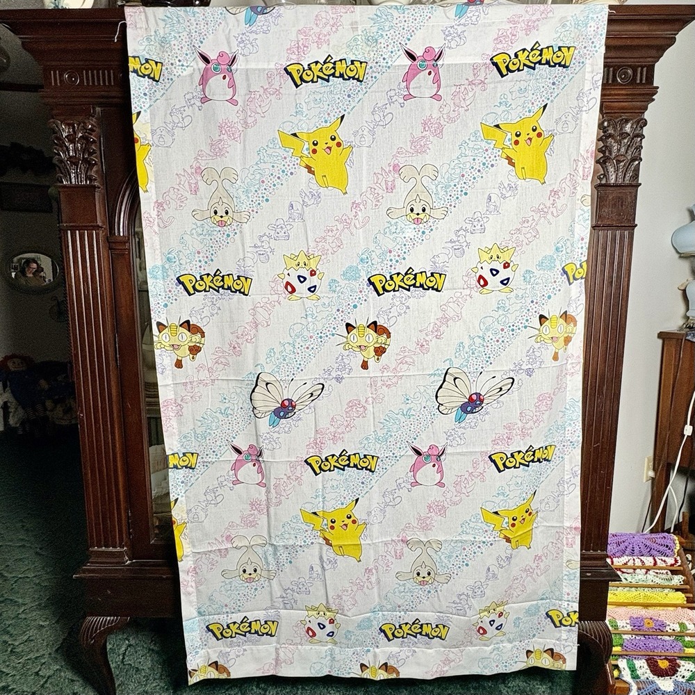 Pokemon Curtains VTG 1995-1998 Togepi, Wigglytuff Rare 4 Panels